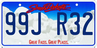 SD license plate 99JR32