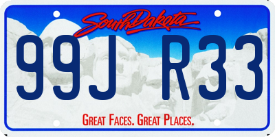 SD license plate 99JR33