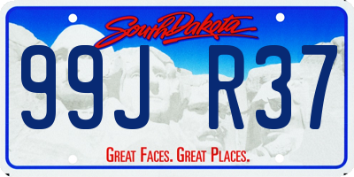 SD license plate 99JR37