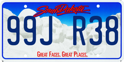 SD license plate 99JR38