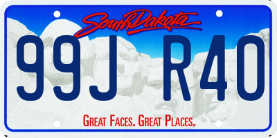 SD license plate 99JR40