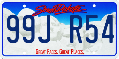 SD license plate 99JR54