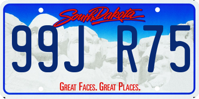 SD license plate 99JR75