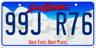 SD license plate 99JR76
