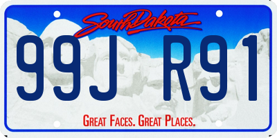 SD license plate 99JR91