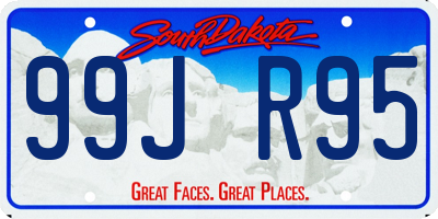 SD license plate 99JR95