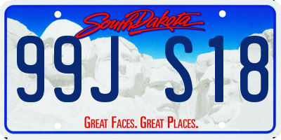 SD license plate 99JS18