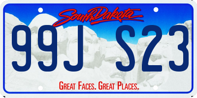 SD license plate 99JS23