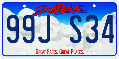 SD license plate 99JS34