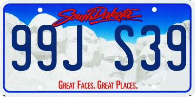 SD license plate 99JS39
