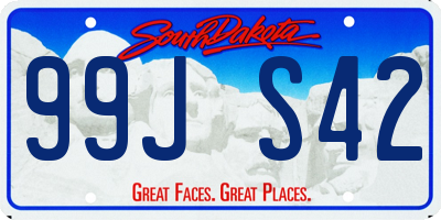 SD license plate 99JS42