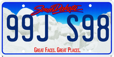 SD license plate 99JS98