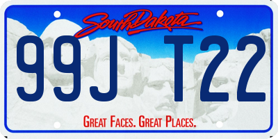 SD license plate 99JT22