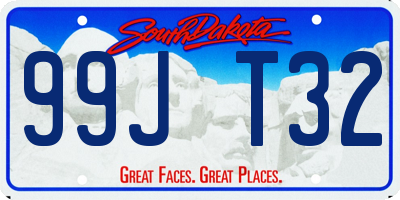 SD license plate 99JT32