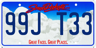 SD license plate 99JT33