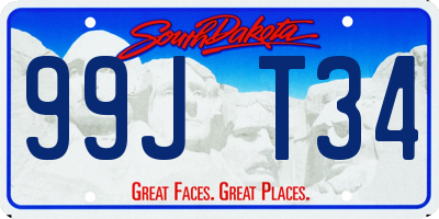 SD license plate 99JT34