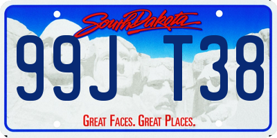 SD license plate 99JT38