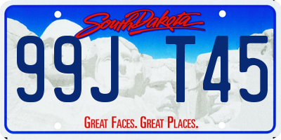 SD license plate 99JT45