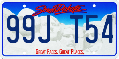 SD license plate 99JT54