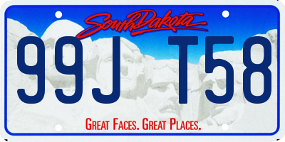 SD license plate 99JT58