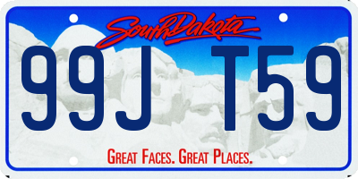 SD license plate 99JT59