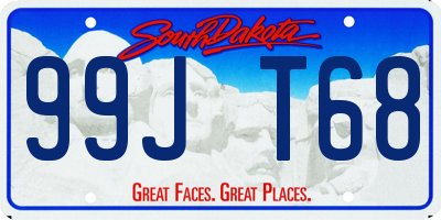 SD license plate 99JT68