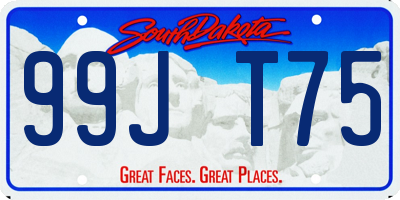 SD license plate 99JT75