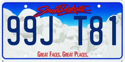 SD license plate 99JT81