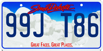 SD license plate 99JT86