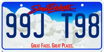 SD license plate 99JT98