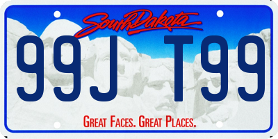 SD license plate 99JT99