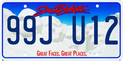 SD license plate 99JU12