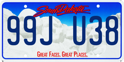 SD license plate 99JU38