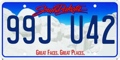 SD license plate 99JU42