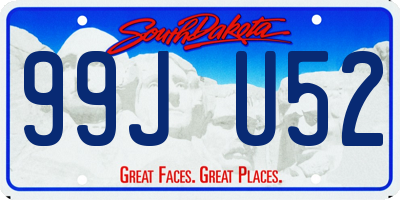 SD license plate 99JU52