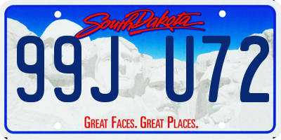 SD license plate 99JU72