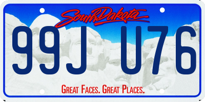 SD license plate 99JU76