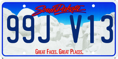 SD license plate 99JV13