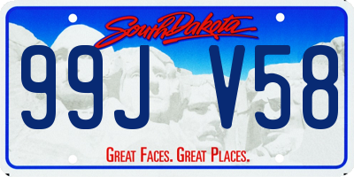 SD license plate 99JV58
