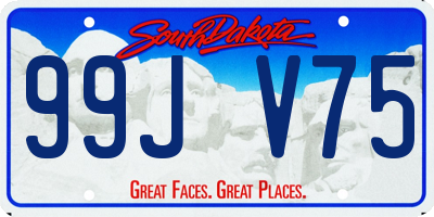 SD license plate 99JV75
