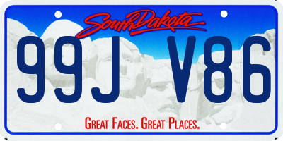 SD license plate 99JV86