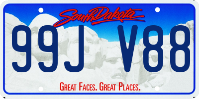 SD license plate 99JV88