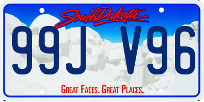 SD license plate 99JV96