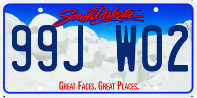 SD license plate 99JW02