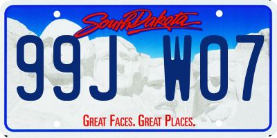 SD license plate 99JW07
