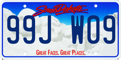 SD license plate 99JW09