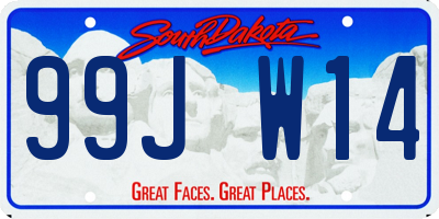 SD license plate 99JW14