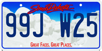 SD license plate 99JW25