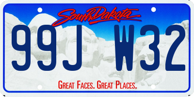 SD license plate 99JW32