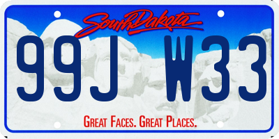 SD license plate 99JW33